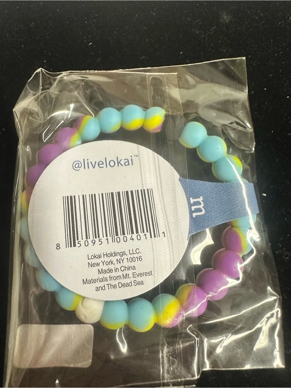 Lokai Kids Color-Block Beaded Bracelet - Purple, Blue, Yellow, White
